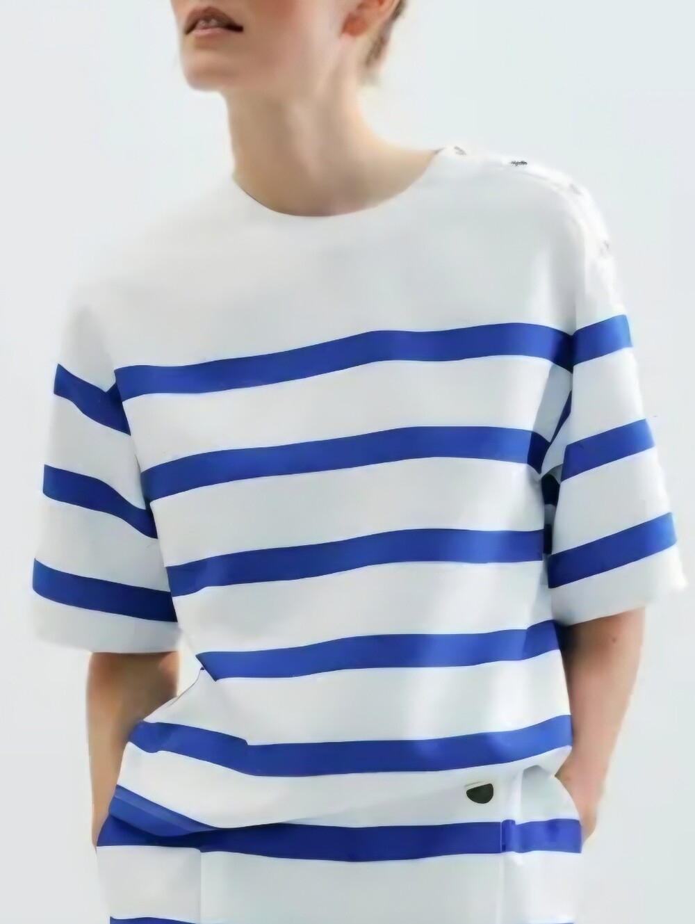 Zara Women's Cropped Striped Blouse - Size L - Picture 4 of 13